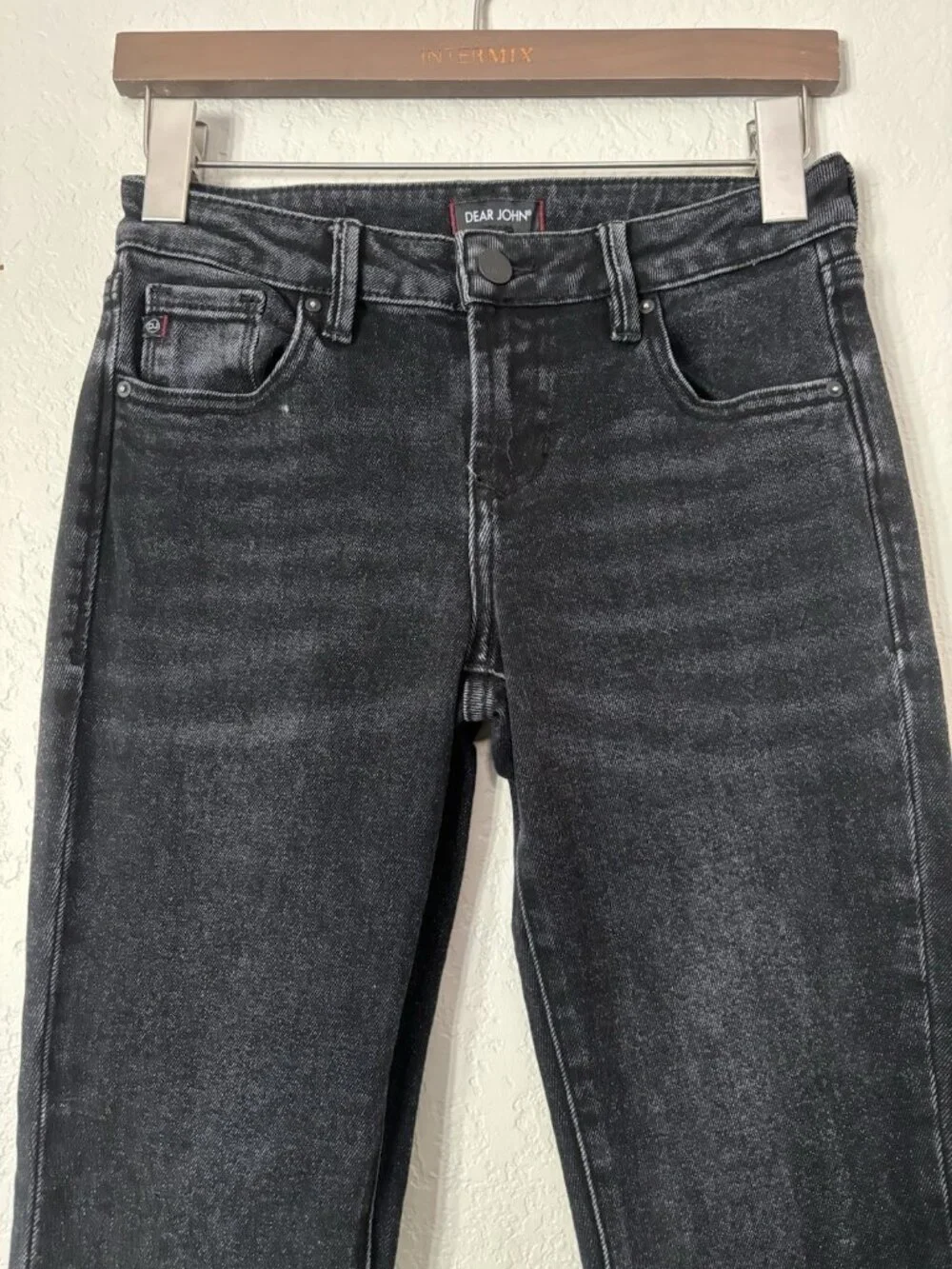 Dear John Rosie Flare Cut Off Black Jeans Sz 25
